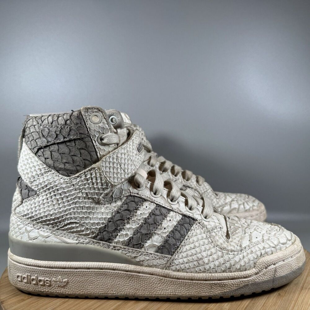 Adidas‎ Origial Forum 84 High Top Mens Size 8 White Grey Snakeskin